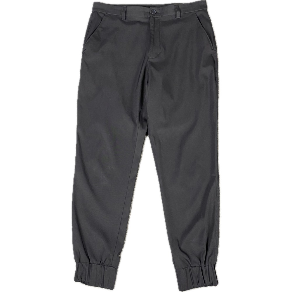 J.Ferrar Mens Jogger Pants 32 Black Slim Fit Stretch Elastic Cuff Casual Dress